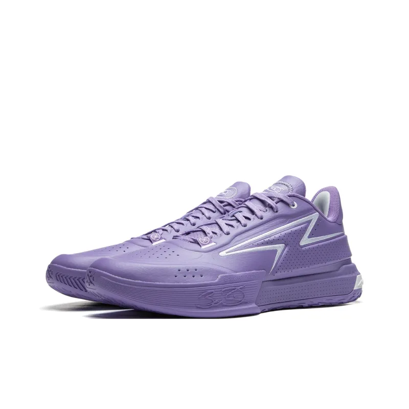 LiNing Abrasion Resistant Slip Resistant Low Top Basketball Shoes Men's Purple-2