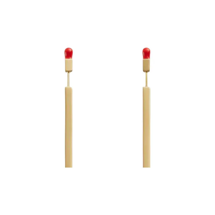 Bottega Veneta 18K Gold 925 Sterling Silver Earrings Women's Red-1