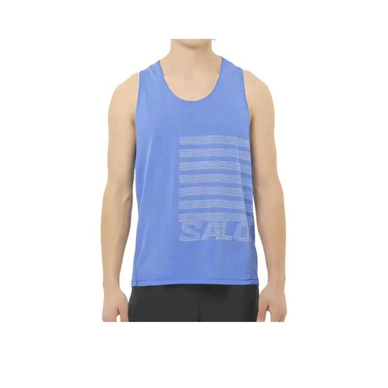 SALOMON Tank Tops Men's Ultramarine/White-0