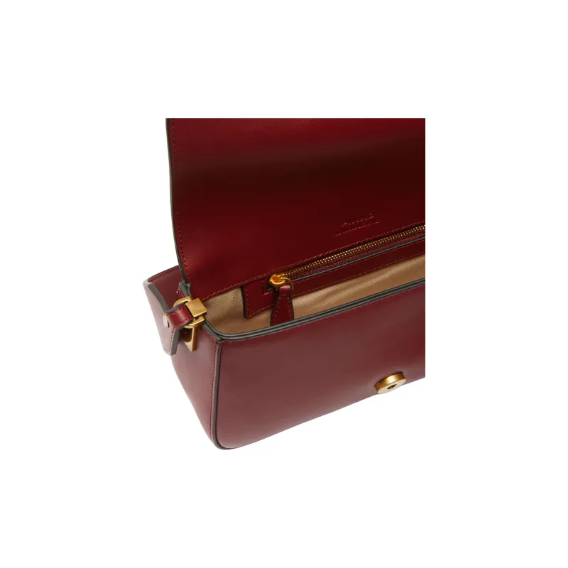 PINKO Love Bag Cow Leather Shoulder Bag Mini Women's Red-3