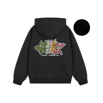 HOZZS x WULIAOYUAN LIANMINGKUAN Hooded Fleece Lined Hoodies & Sweatshirts Unisex