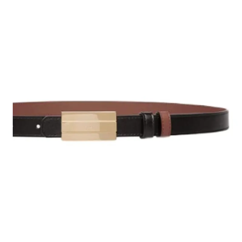 BALLY Cow Leather Belts Women's Black Width 2cm-1