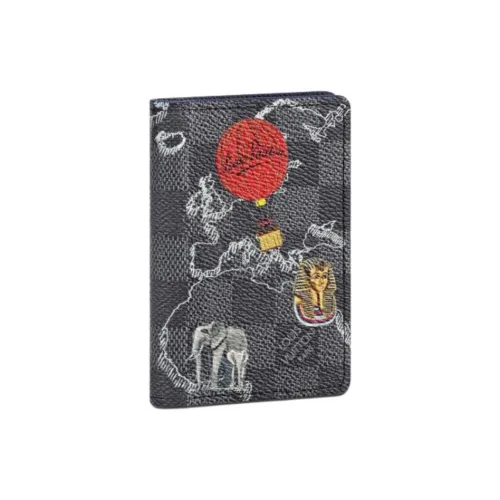 LOUIS VUITTON Pocket Organizer Damier Graphite Map Black Lining