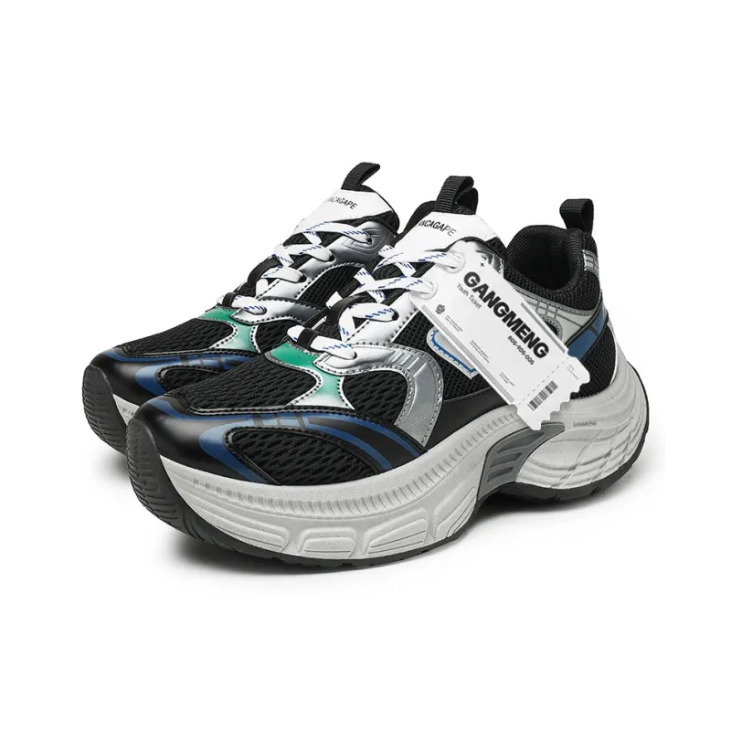 Hong Kong Meng Slip Resistant, Breathable, Height Increasing Low Top Chunky Sneakers Men's-14