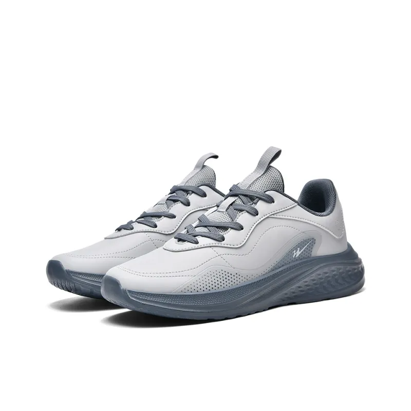 Binary Cushioning Rebound Support Lightweight Slip Resistant Low Top Running Shoes Men's Light Gray-2