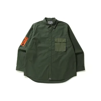 A BATHING APE Shirts Men Army Green