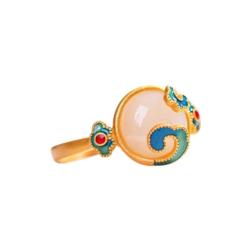 Jade Ink Love Hetian Jade Rings White Jade Women's