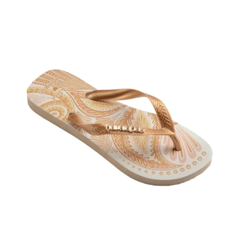 FARM RIO x Havaianas Rubber Sole Quick Dry Flip Flops Women's Gold-2