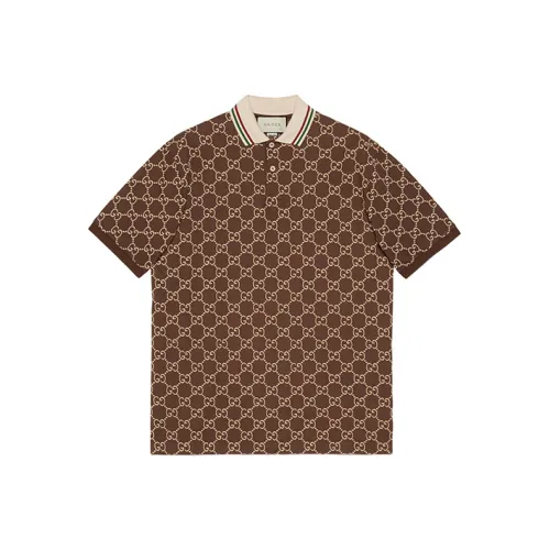 GUCCI Polo Shirts Men Brown