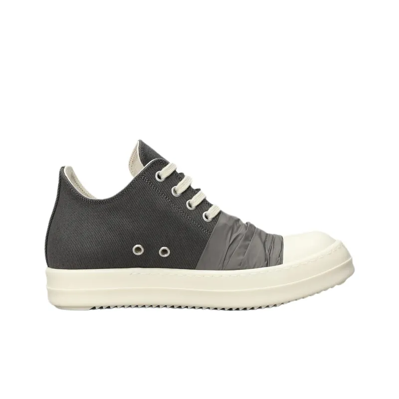 Rick Owens DRKSHDW Hustler Low Top Canvas Shoes Women's Gray-1