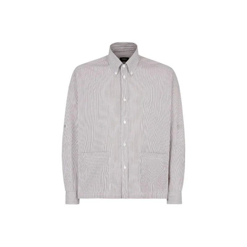 FENDI Shirts Men Brown-0