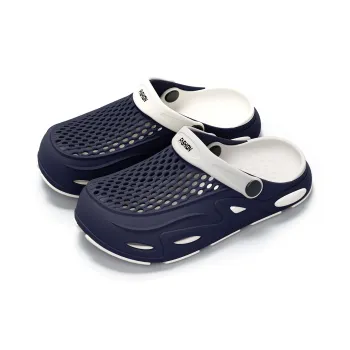 Soft Mesh Breathable Color Block Trail Running Commute Clogs, Summer EVA Slip Resistant Closed Toe Sandals, Men's
