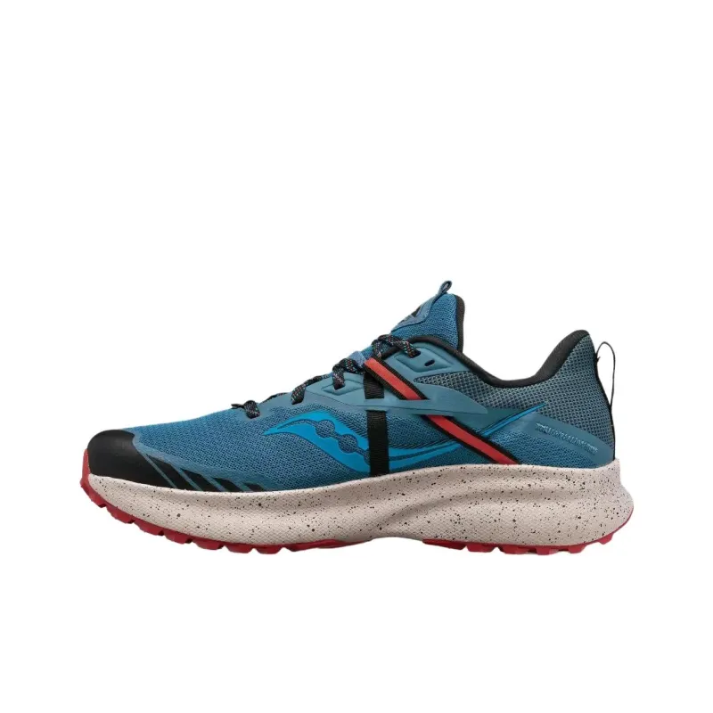 Saucony Ride 15 Anti Slip Wear Resistant Low Top Trail Running Shoes Men's Blue-2