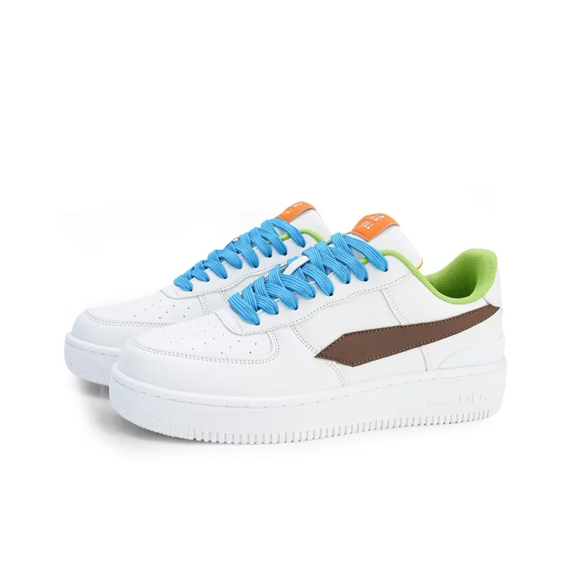 GLO BULL Slip Resistant, Abrasion Resistant, Breathable Low Top Skateboard Shoes Unisex White Brown Blue Green Orange-2