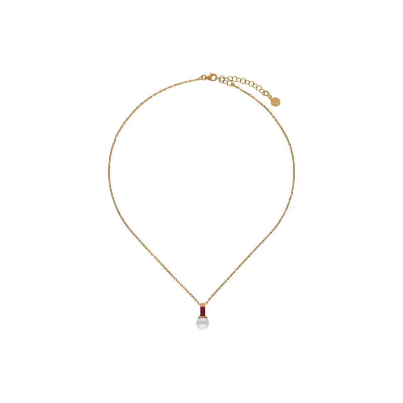 MAJORICA Zircon Necklaces Unisex Ruby Color-1