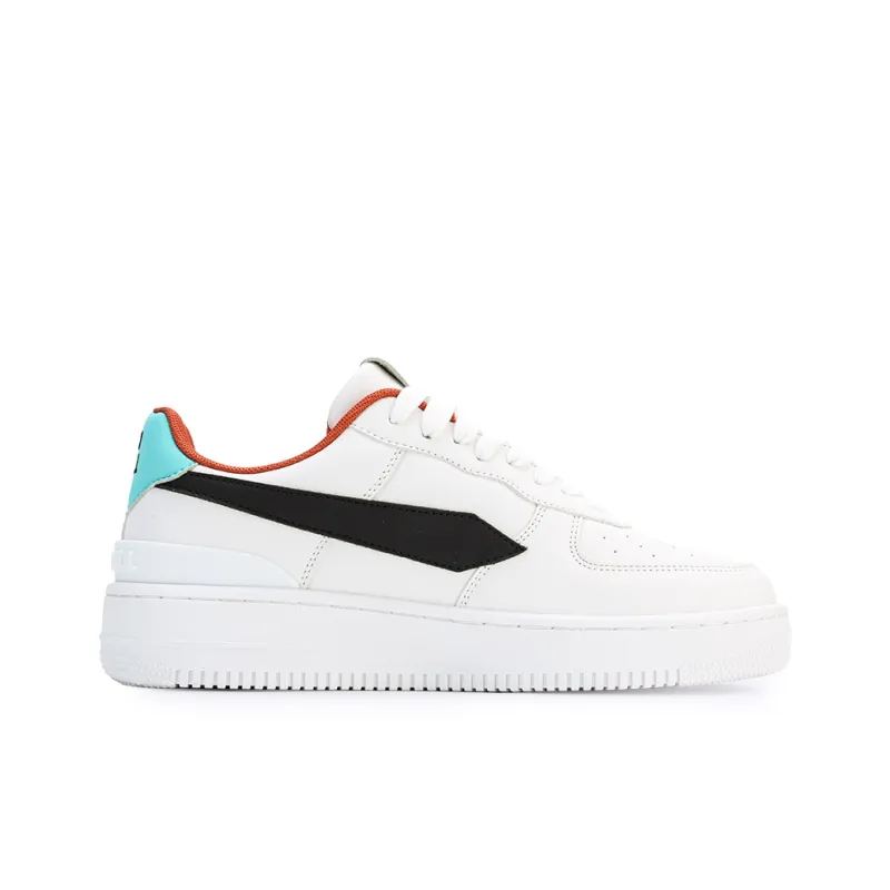 GLO BULL Abrasion Resistant Breathable Height Increasing Low Top Skateboard Shoes Unisex White Orange Moon-1