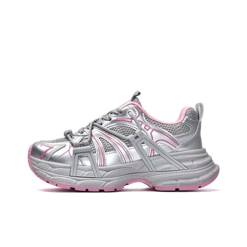 MISTERY Breathable, Slip Resistant, And Abrasion Resistant Low Top Chunky Sneakers Women's-15