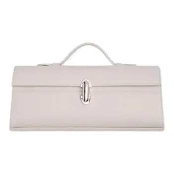 SAVETTE Calfskin Handbag Women's Gray White