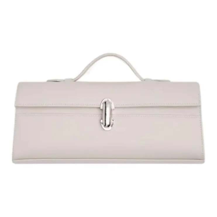 SAVETTE Calfskin Handbag Women's Gray White-0