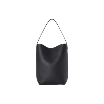 THE ROW Calfskin Bucket Bag, One Shoulder Handbag Medium Size Women's Black