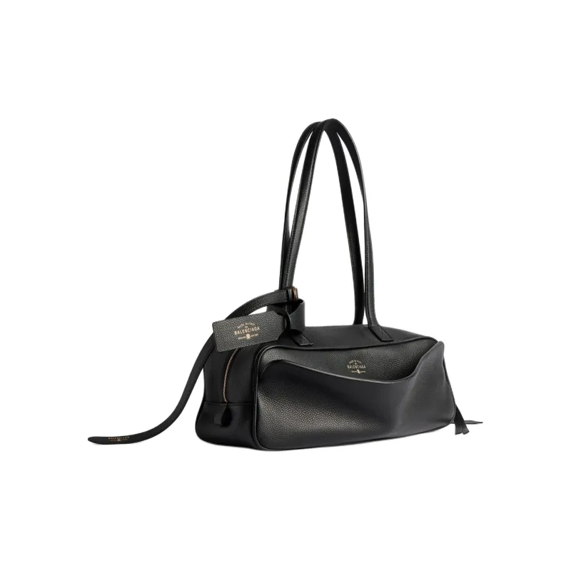 Balenciaga Calfskin Bowling Bag, Handbag, Shoulder Bag Small Size Women's Black-1