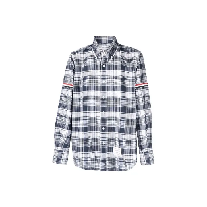 THOM BROWNE RWB stripe Checked print Shirt-0