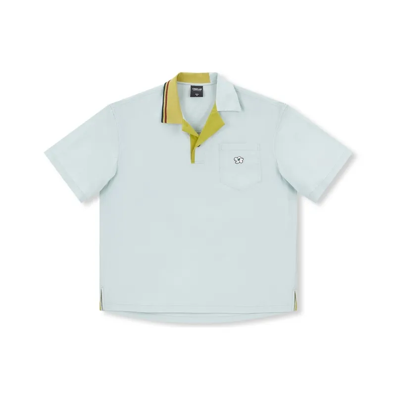 CONKLAB Letter Plant And Floral Loose Fit Polo Shirt Summer Unisex-4
