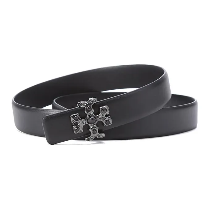 TORY BURCH Leather Belts Unisex Black -3