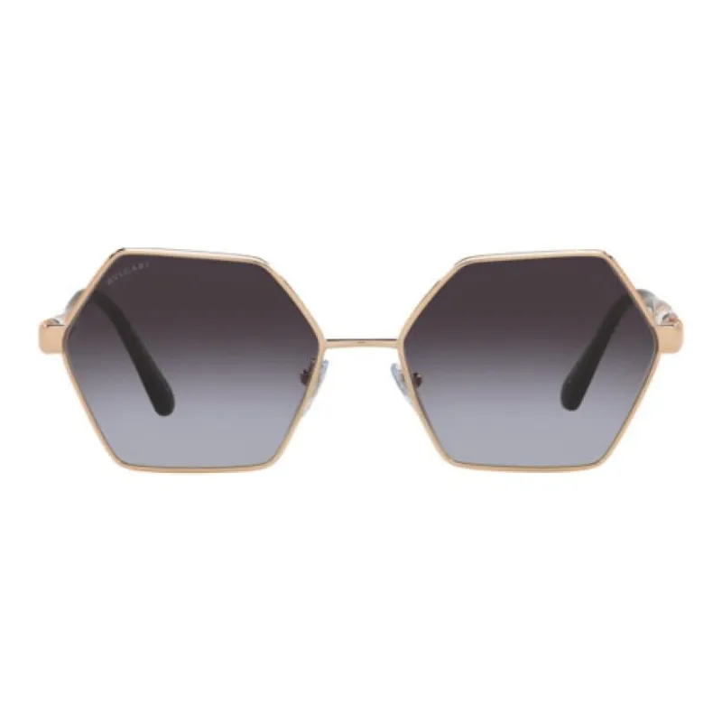BVLGARI Metal Irregular Shape Sunglasses Unisex Gold-1