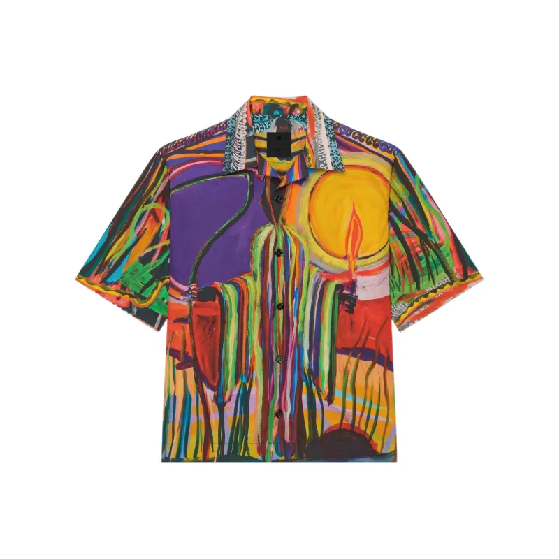 Givenchy Boxy Fit Shirt With Hawaiian Collar-0