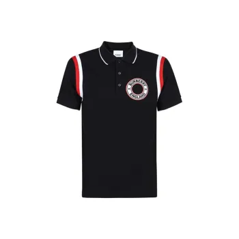 Burberry Logo Graphic Applique Cotton Polo