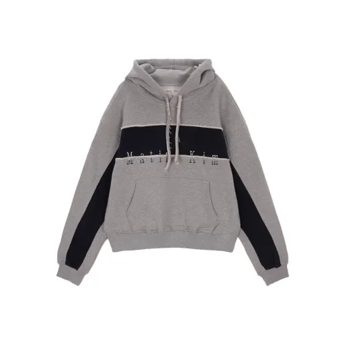 MATIN KIM Cutted Logo Hoody In Grey Sweatshirt Unisex Gray