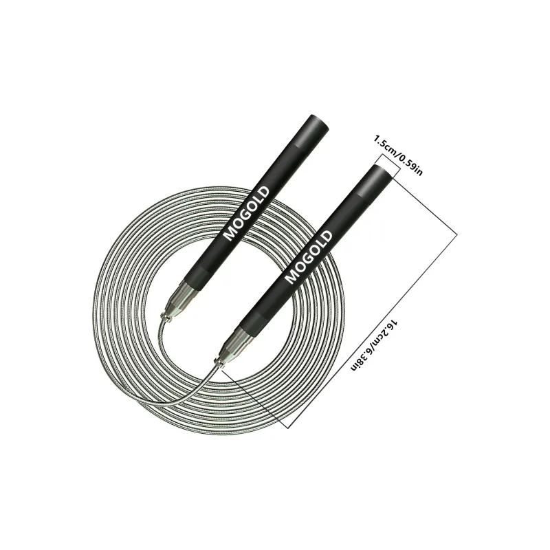 MOGOLD Fitness Training Non Countable Jump Ropes Adults PU+Steel Wire Rope, Aluminum Alloy Controller 2.8m Silver-5