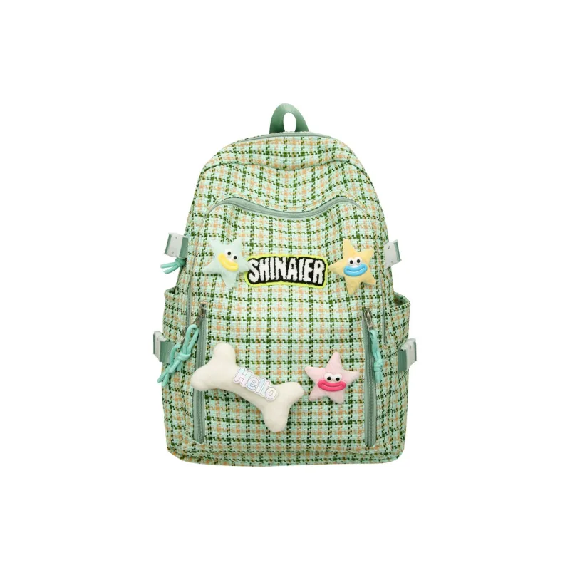 Yalu Nylon Backpack Women's Yellow/Coffee/Pink/Turquoise/Sprout Green-13