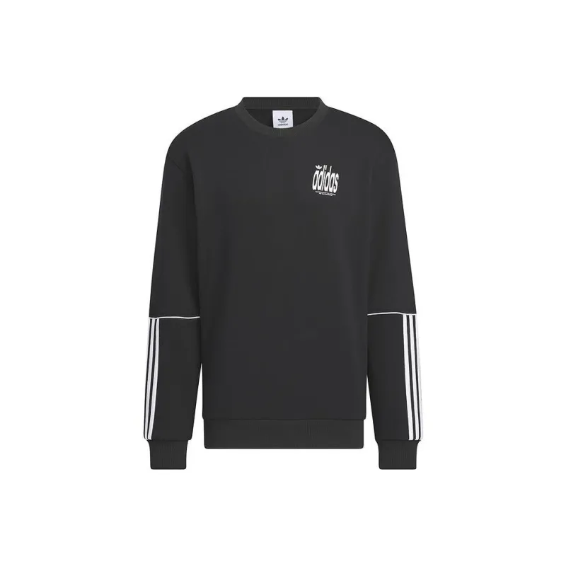 Adidas Originals DELUXE CREW Sweatshirt Men's Black-0