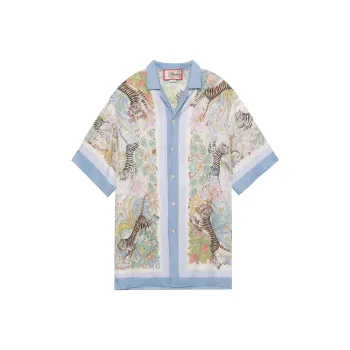 GUCCI SS22 Shirt Men's Ivory Blue