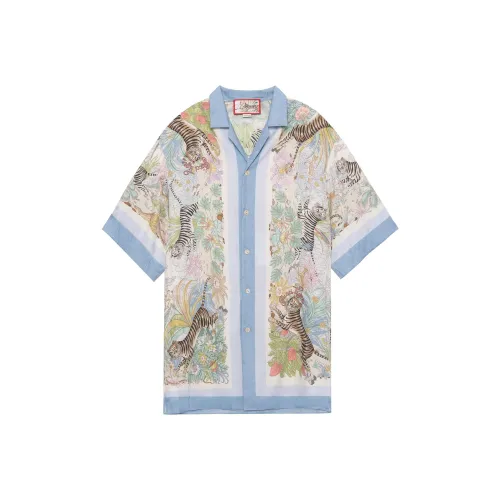 GUCCI SS22 Shirt Men's Ivory Blue