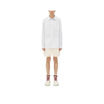 Bottega Veneta Crisp Cotton Silk Check Bandana Shirt Men's White
