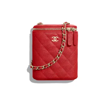 CHANEL Caviar Calfskin Shoulder Bag, Crossbody Bag Women's Red