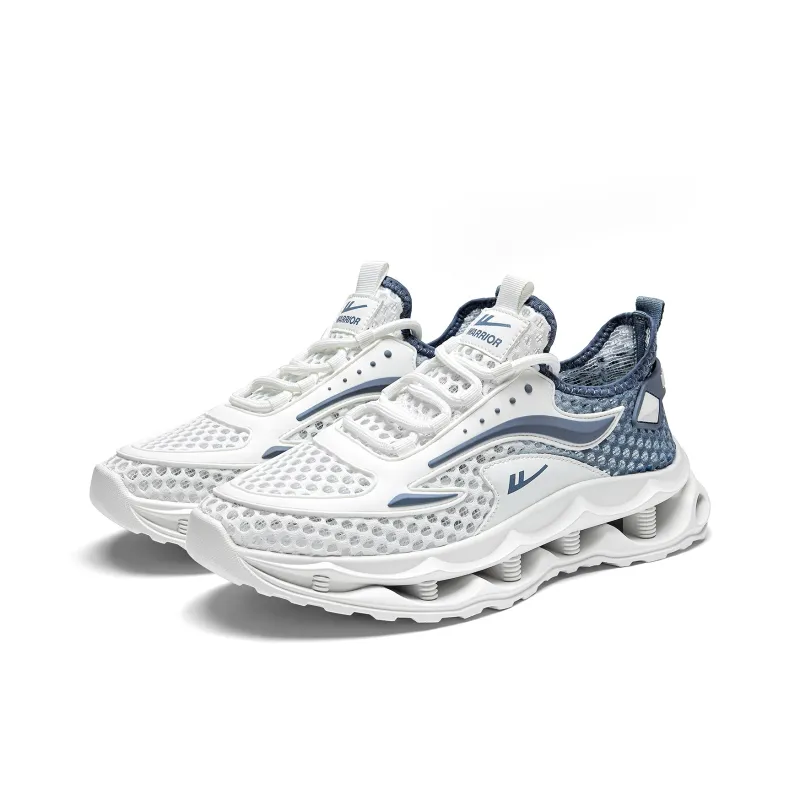 WARRIOR Ride The Wind And Waves Series Running Shoes Unisex Low Top White Gray/White Blue-10