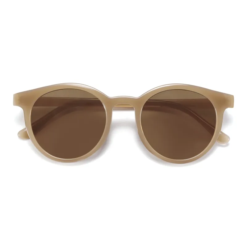Wood Premium TR/Memory Plastic Round Sunglasses Women's-6