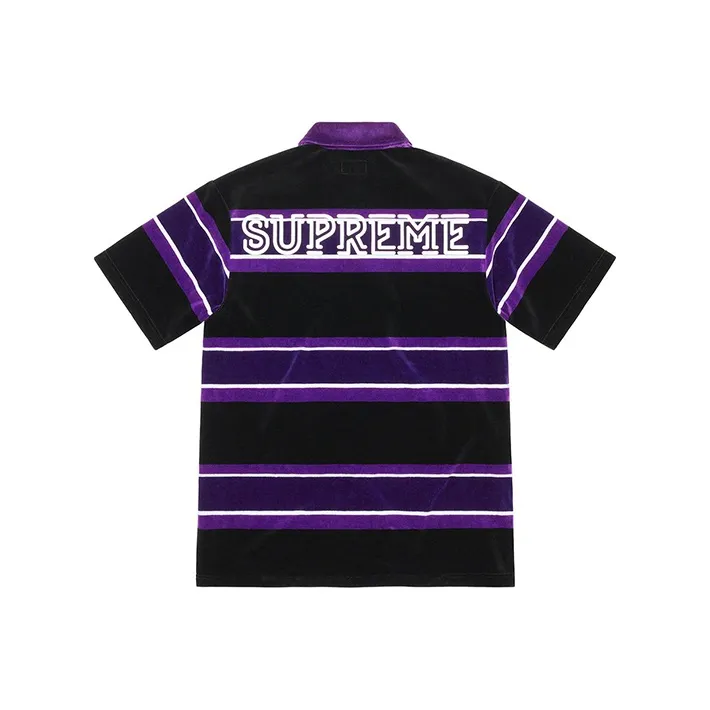 Supreme Stripe Velour Polo-0