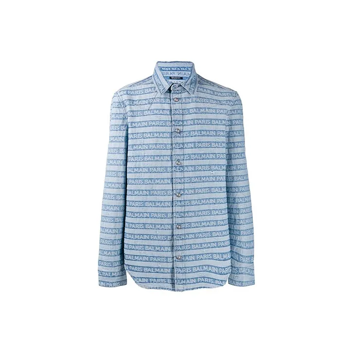 BALMAIN Shirts Men Blue-0