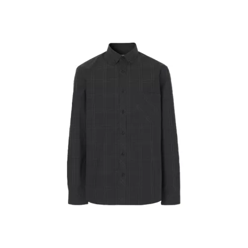 Burberry Shirts Men Dark Charcoal Gray