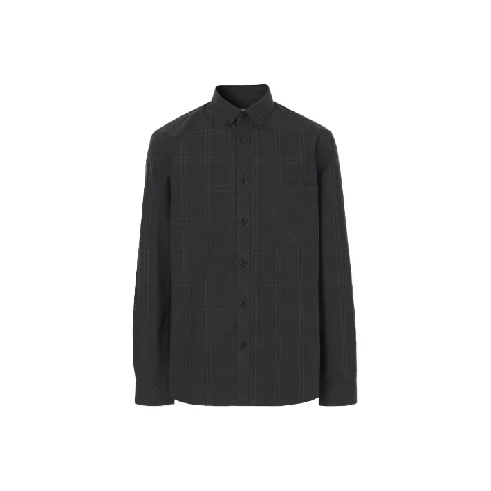 Burberry Shirt Men's Dark Charcoal Gray-0
