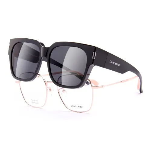 One One TR90 Square Sunglasses Unisex Bright Black