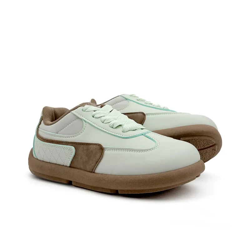 Mengsai Support Abrasion Resistant Low Top Casual Shoes Women's Mint Chocolate-2