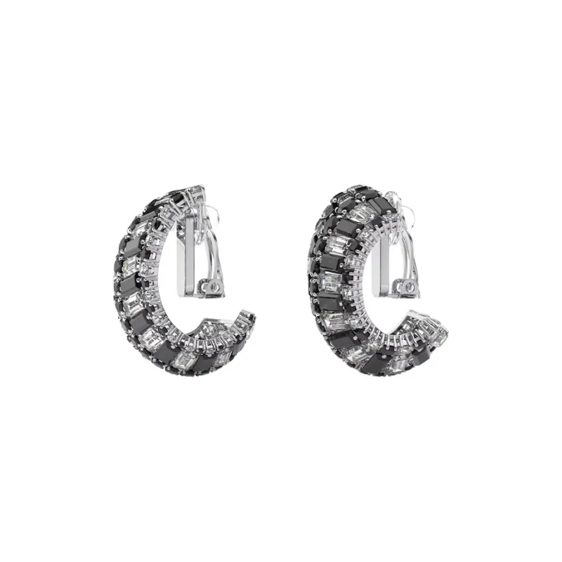 Swarovski Hyperbola Collection Rhodium Plated Earrings Women's-1