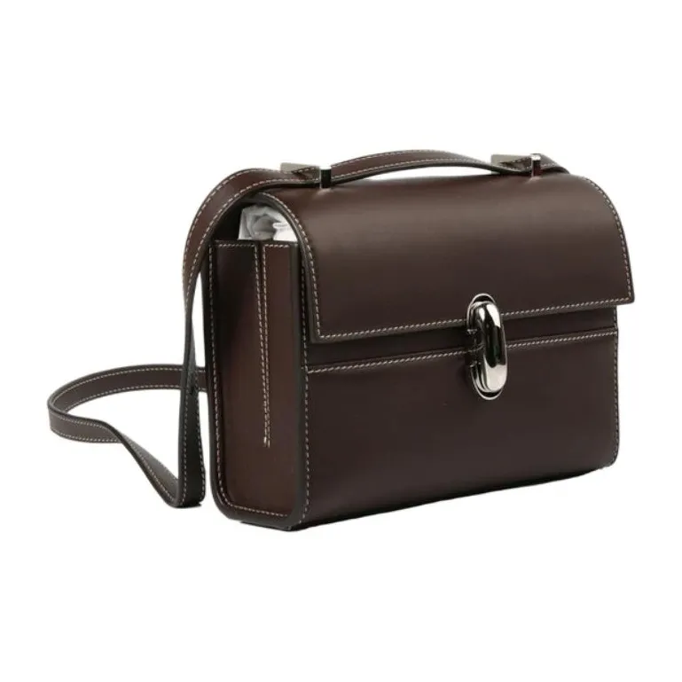 SAVETTE Calfskin Shoulder Bag Women's Coffee-1