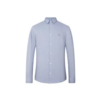 EMPORIO ARMANI Logo Embroidered Buttoned Shirt